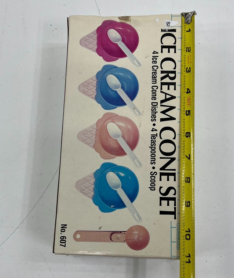 Vintage 1986 Itemakers Ice Cream Cone Bowl Set of 4 Retro 80s Kitchen Taiwan