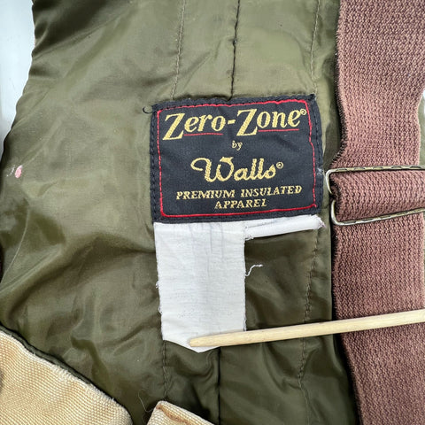 Vintage 90s Walls Zero-Zone Tan Insulated Quilted Lined Bib Overalls Men's