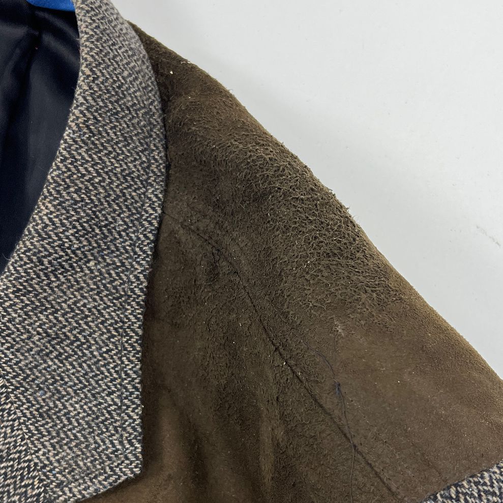 Men's Pendleton Western Brown Herringbone Wool Blazer Elbow Patches - Size 48