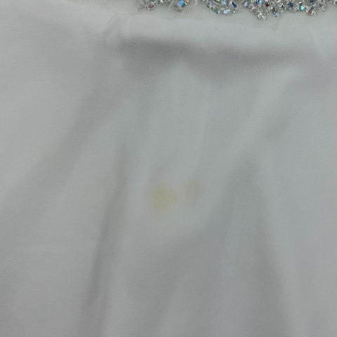 Lot of 2 La Scala White Halter Gown Jeweled Lace Bodice Prom Formal Dress