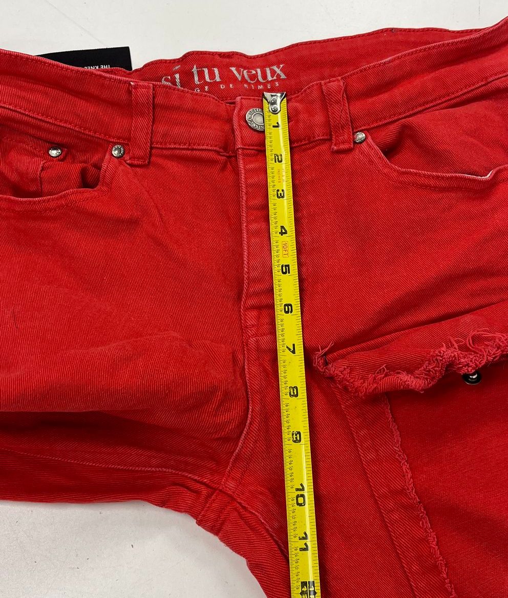 Si Tu Veux Red L'homme Super Stacké Flare Leg Cargo Jeans Men's 32 NWT