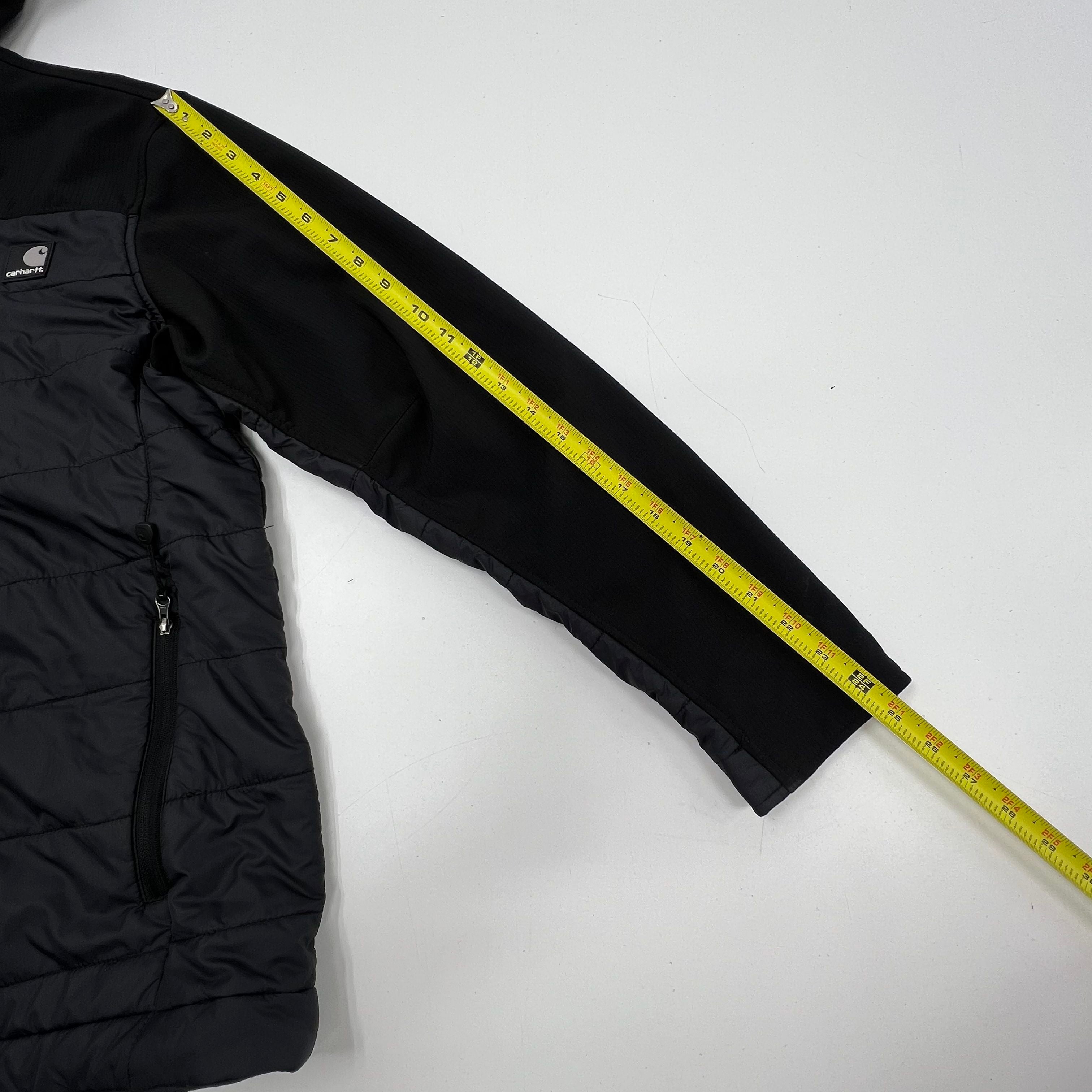 Carhartt Gilliam Hooded Quilted Hybrid Puffer Jacket Men's S Black Gray