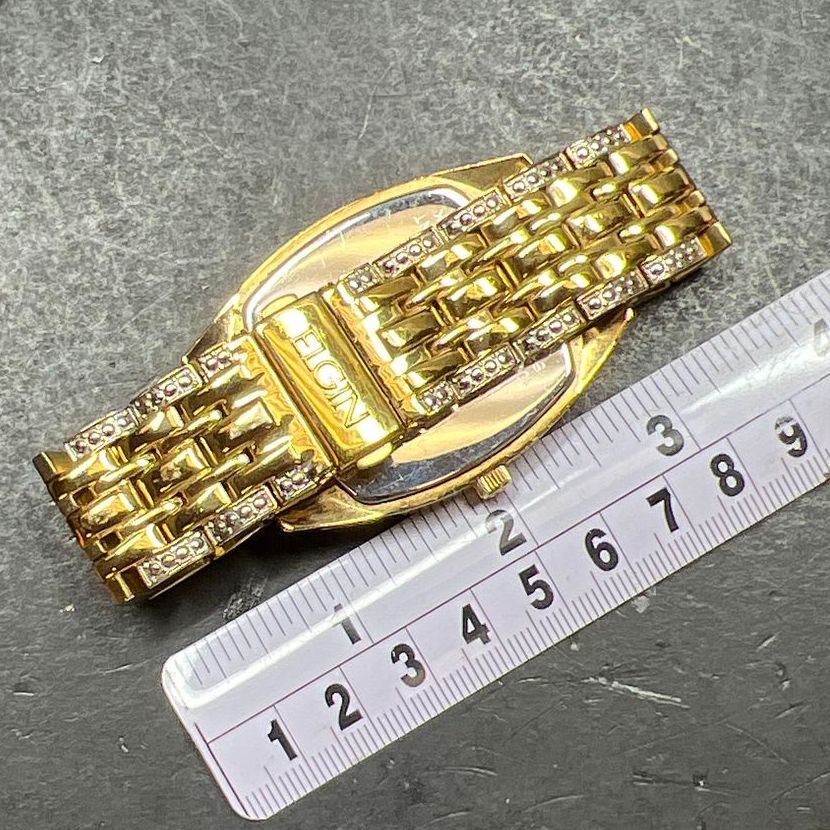 Elgin FG7097 Gold Tone Crystal Wristwatch New Battery