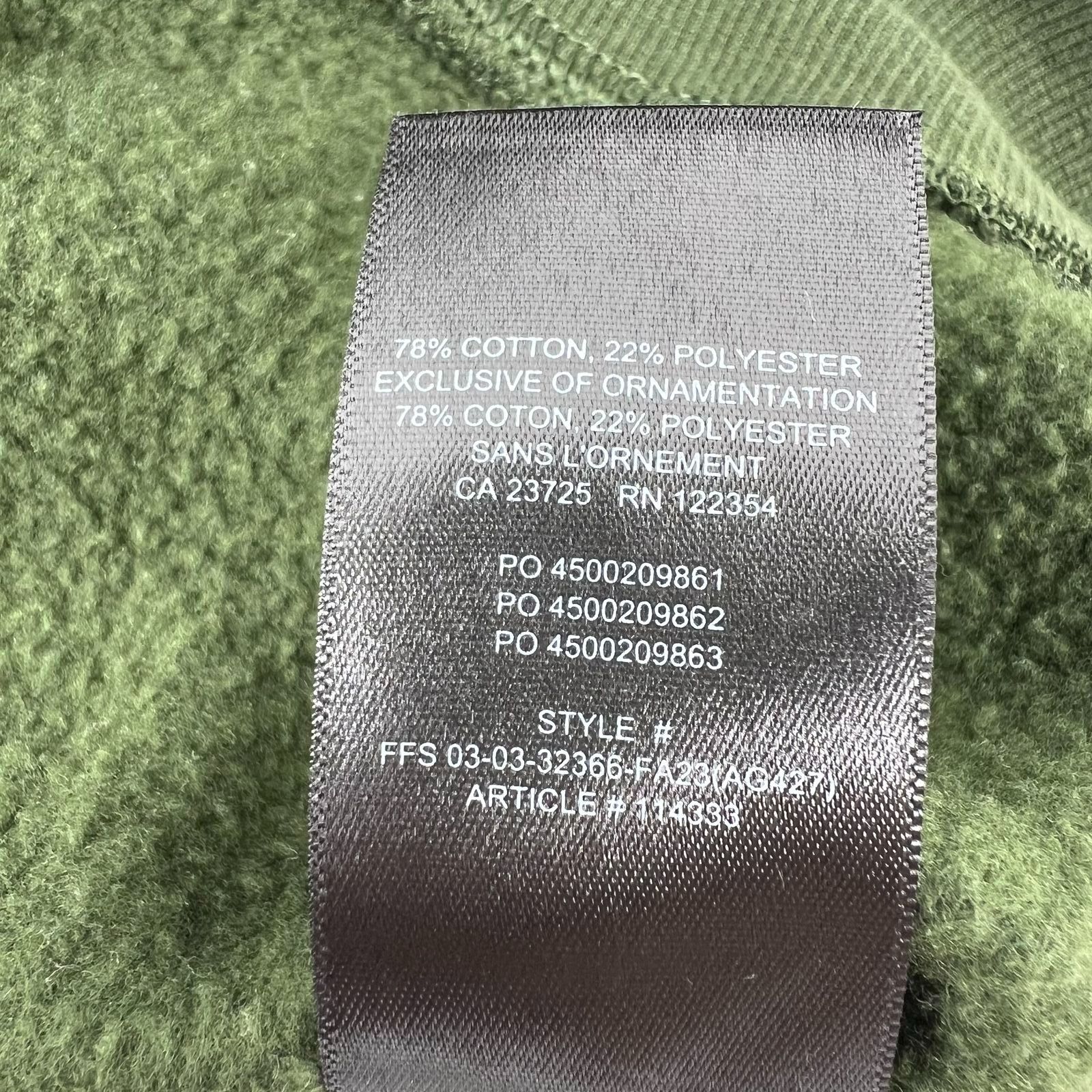 Aritzia TNA Olive Green Cozy Fleece Perfect Fit Crewneck Sweatshirt Women's M