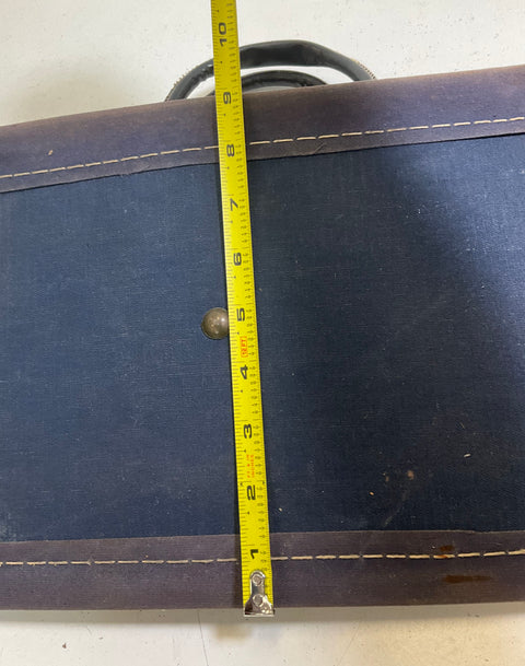 Vintage Holland-America Line Tourist Class Travel Bag Canvas Mid Century Luggage