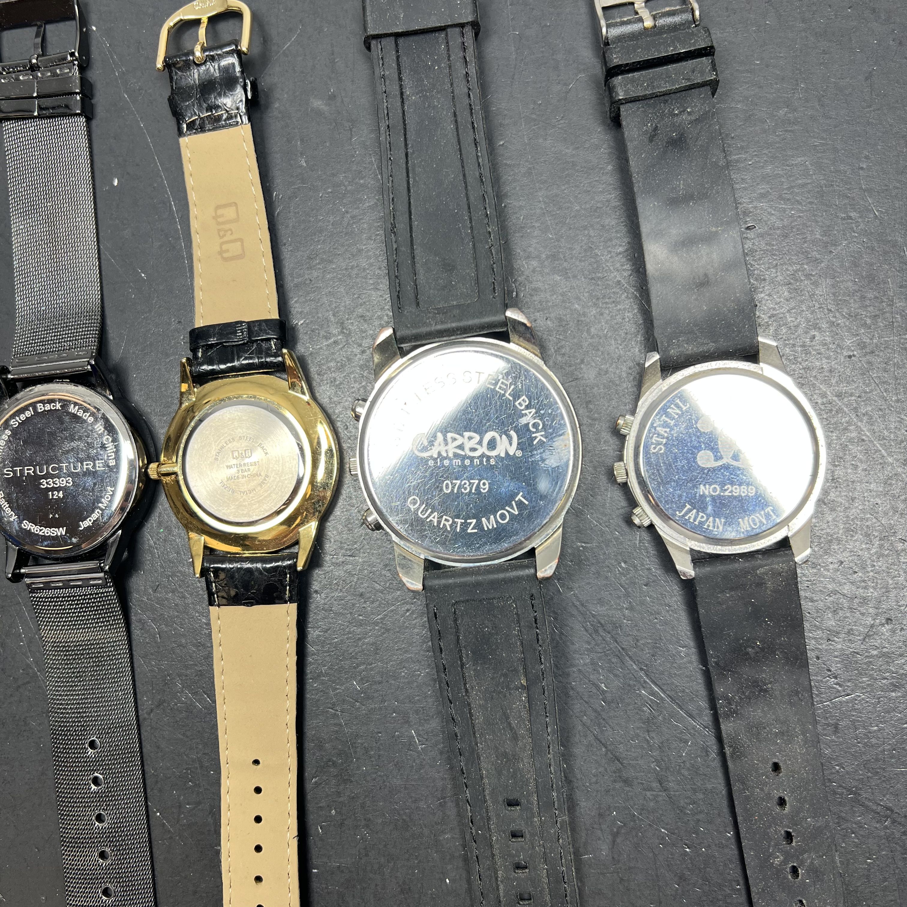 Women's Analog Watches Lot Guess Structure Q&Q Carbon Element Quartz Black READ