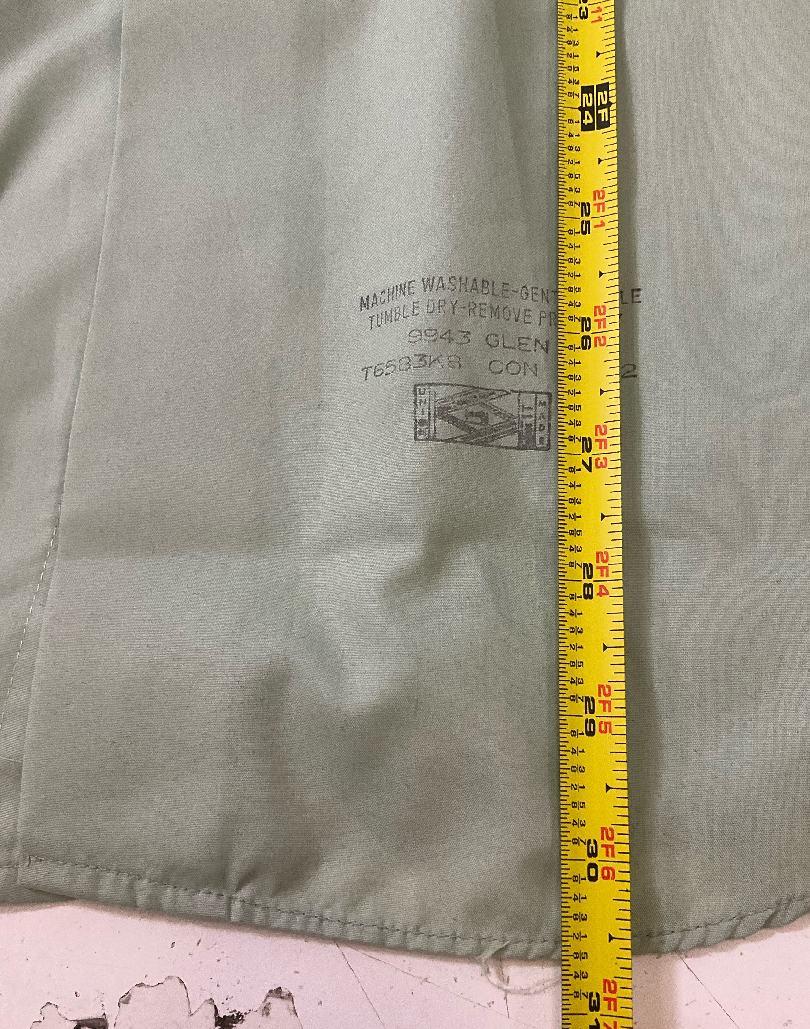 Monarch by Arrow Men's Green Button Up Shirt Size 16-32 Vintage 70s Union Made