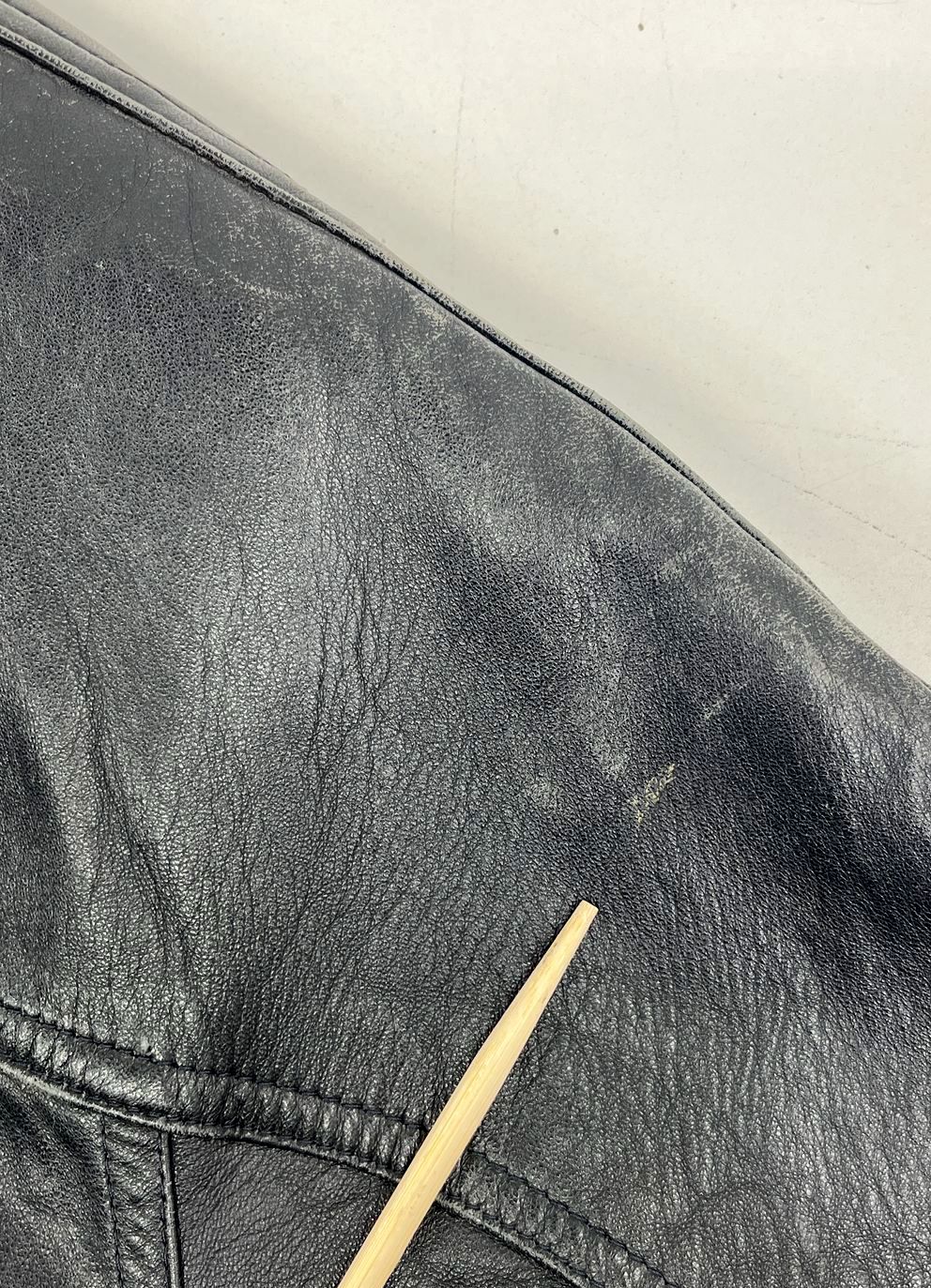 JT Beckett Black Vintage 90s Genuine Leather Bomber Jacket Men's L
