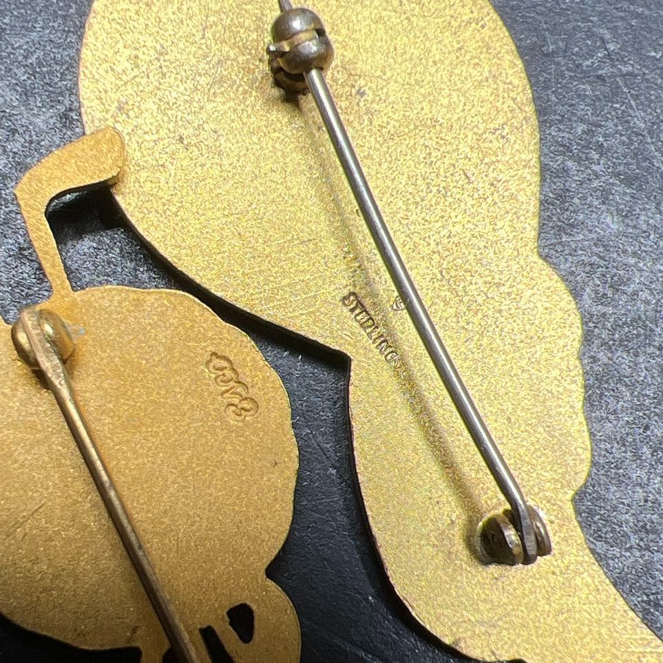 Vintage Womens Western Golf Association Gold Filled & Sterling Silver Pins