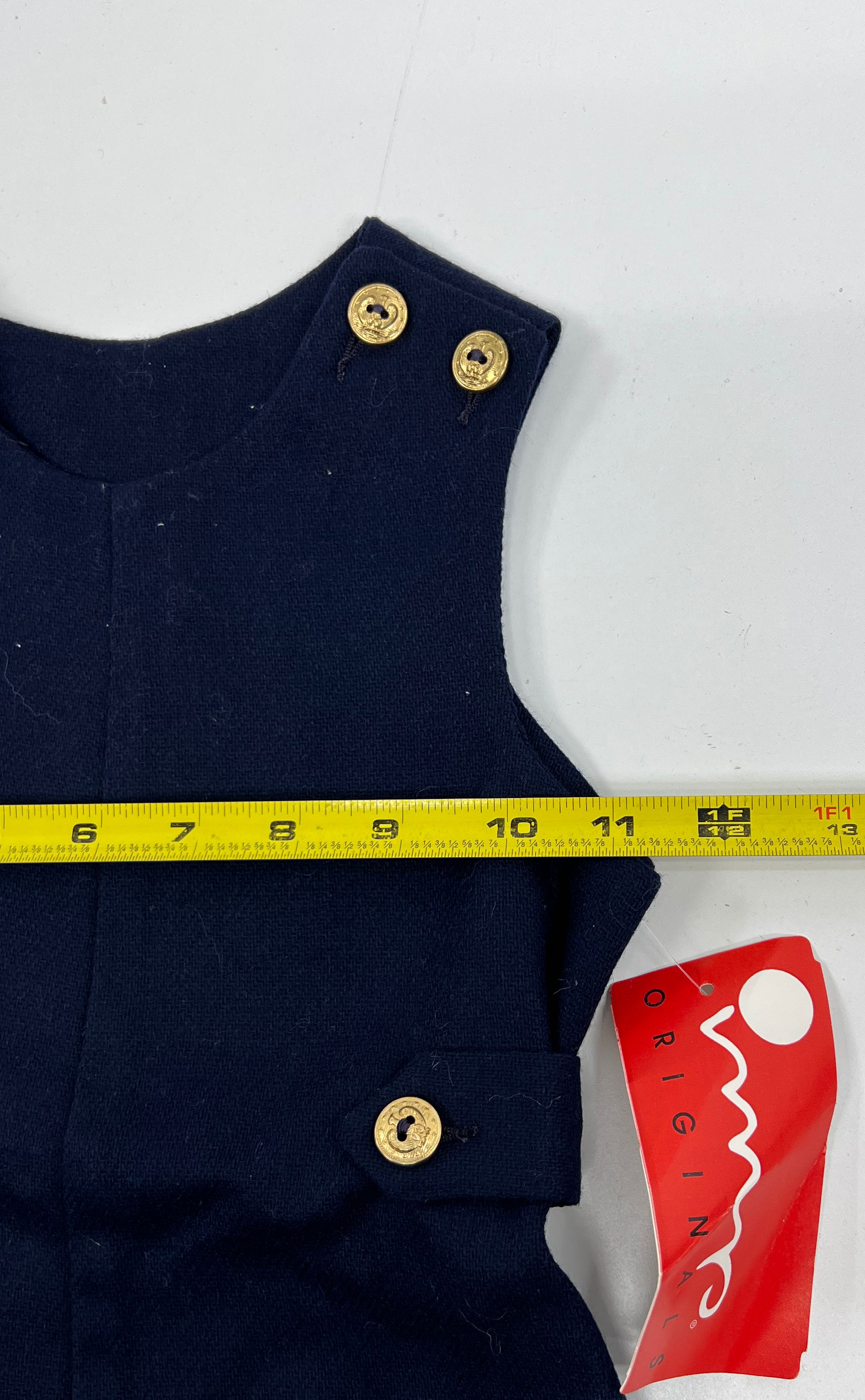NWT Vintage Kids Imp Originals Dark Blue Wool Jumper Jump Suit One Piece Size 2