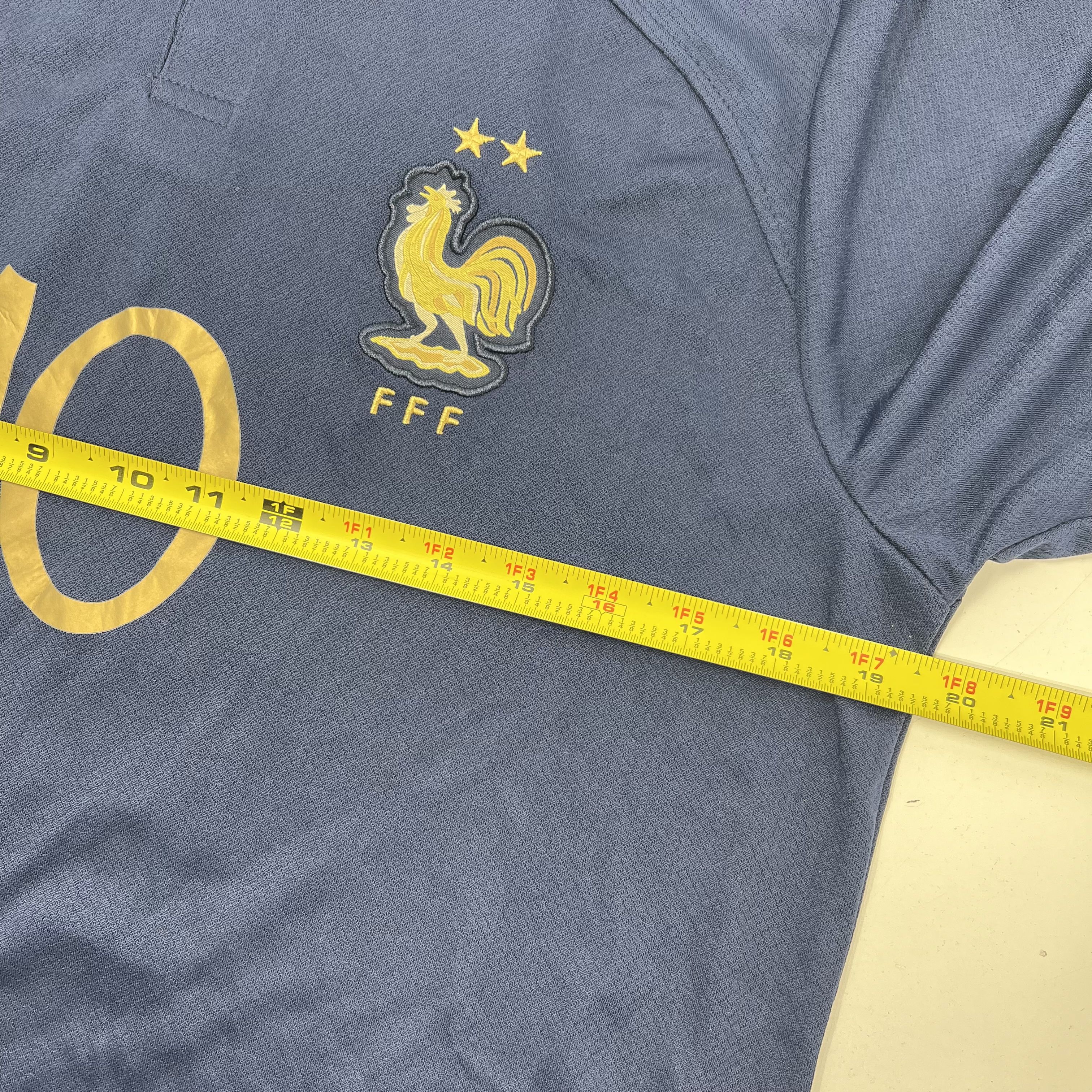 NWT France Mbappe #10 Blue Gold FFF Soccer Jersey Men's Size M