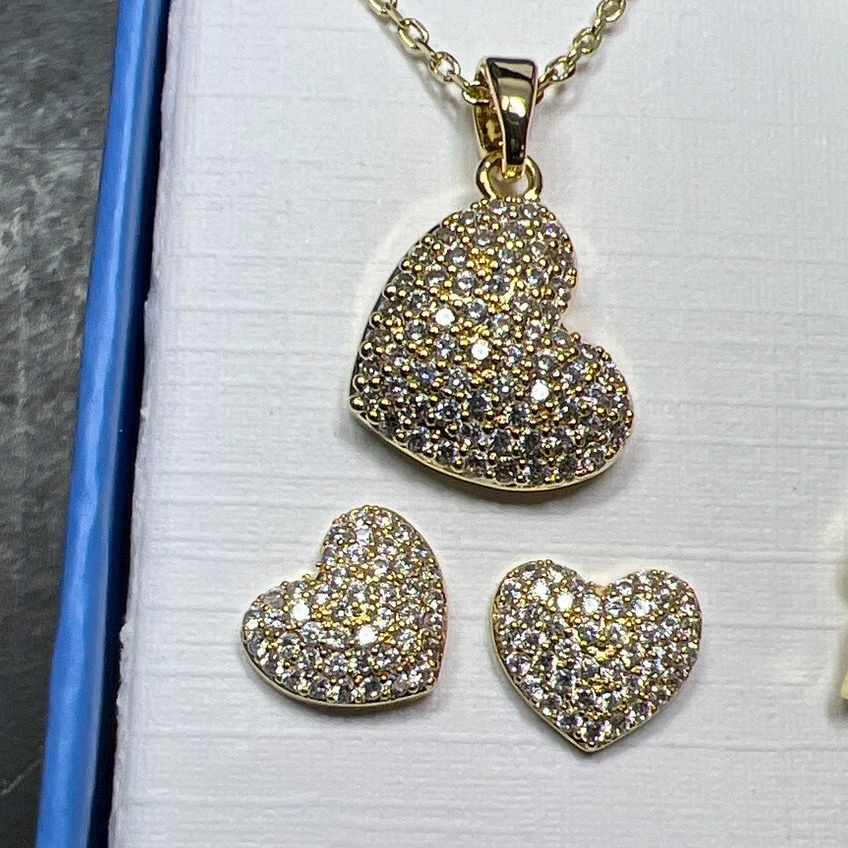 The Skyline Collection 3 Gold tone Rhinestone Necklaces & Earrings Sets NIB