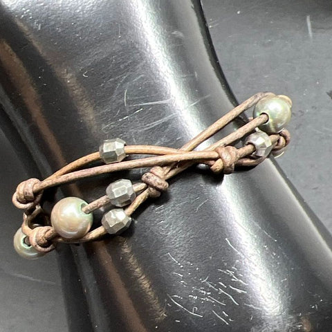 Chan Luu Pearl & Sterling Silver Beaded Wrap Bracelet