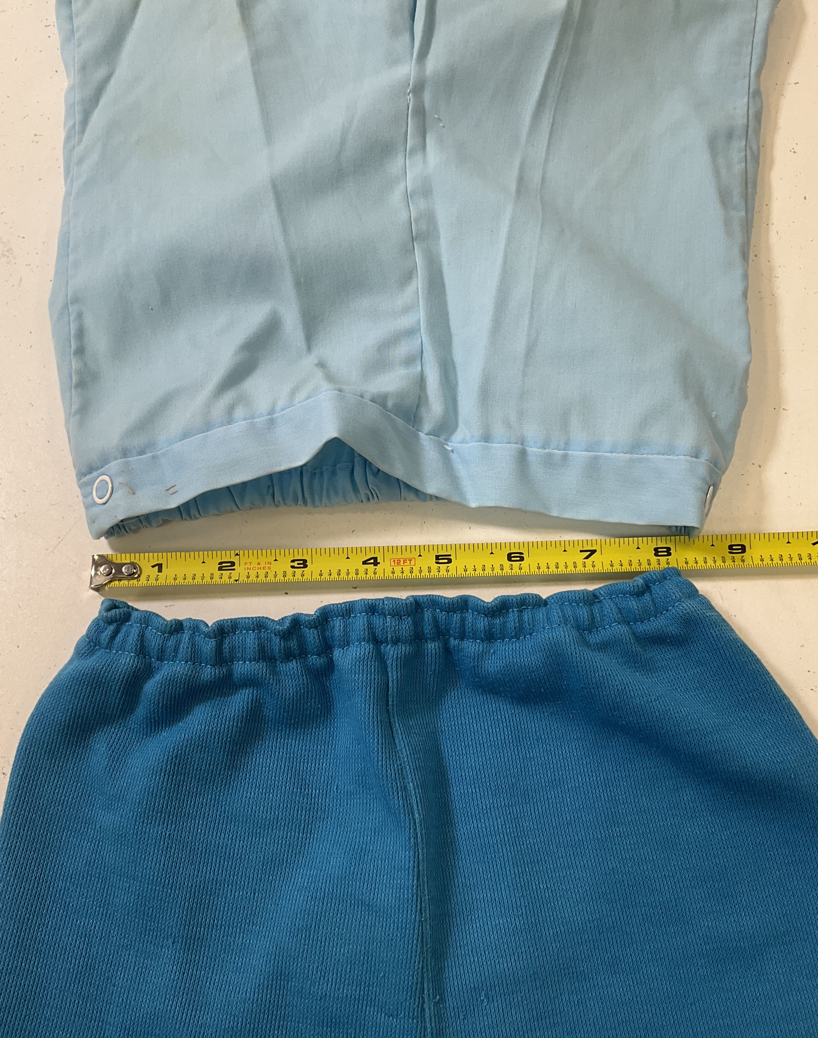 Lot of 3 Pair Vintage 1970s Blue Toddler's Bell Bottom Pants See Measurements