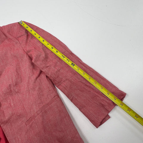 NWT LOFT Red Open Front Collarless Blazer Jacket Women's Size 4