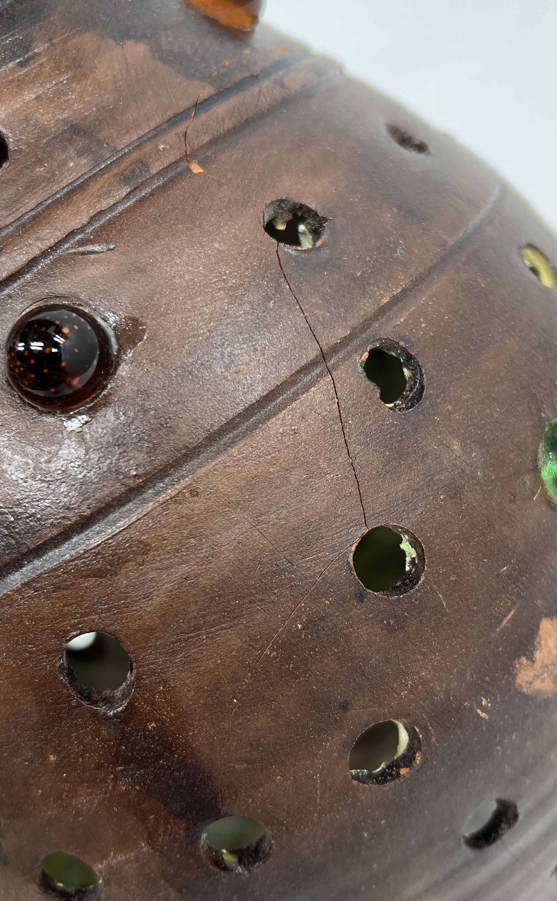 Vintage Moroccan Style Terracotta Candle Holder Luminary with Glass Marbles