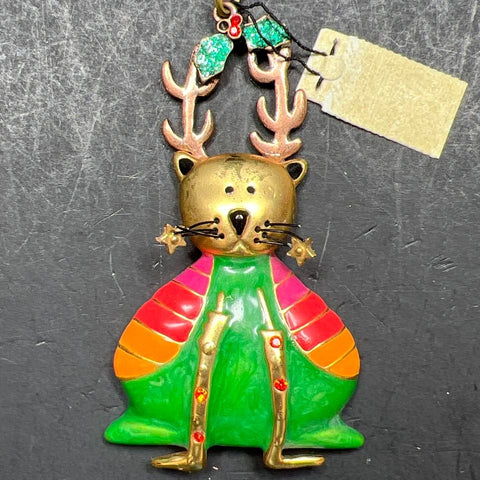 2 Chico's Christmas Reindeer & Tree Ornaments NWT