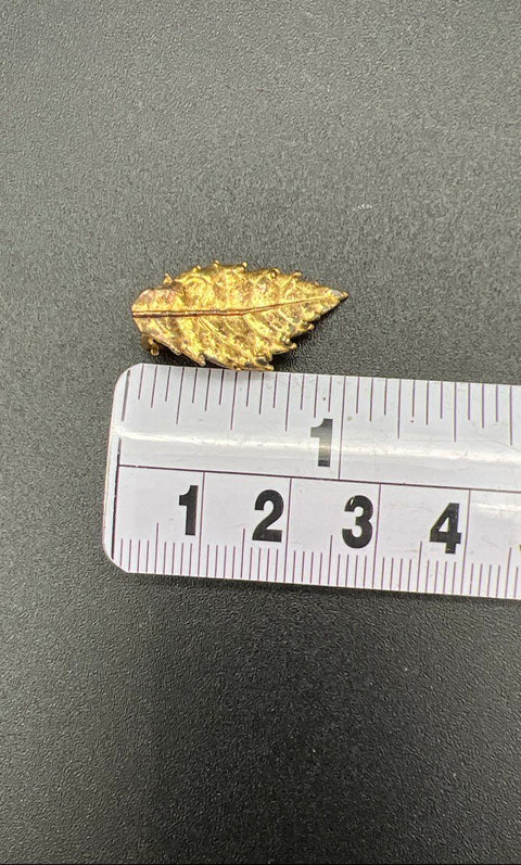 Flora Danica Copenhagen Gold Gilt Sterling Silver Leaf Brooch Earring Set