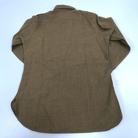 Vintage 50s Military Issue Wool Field Shirt Button Up Olive Drab Sz M