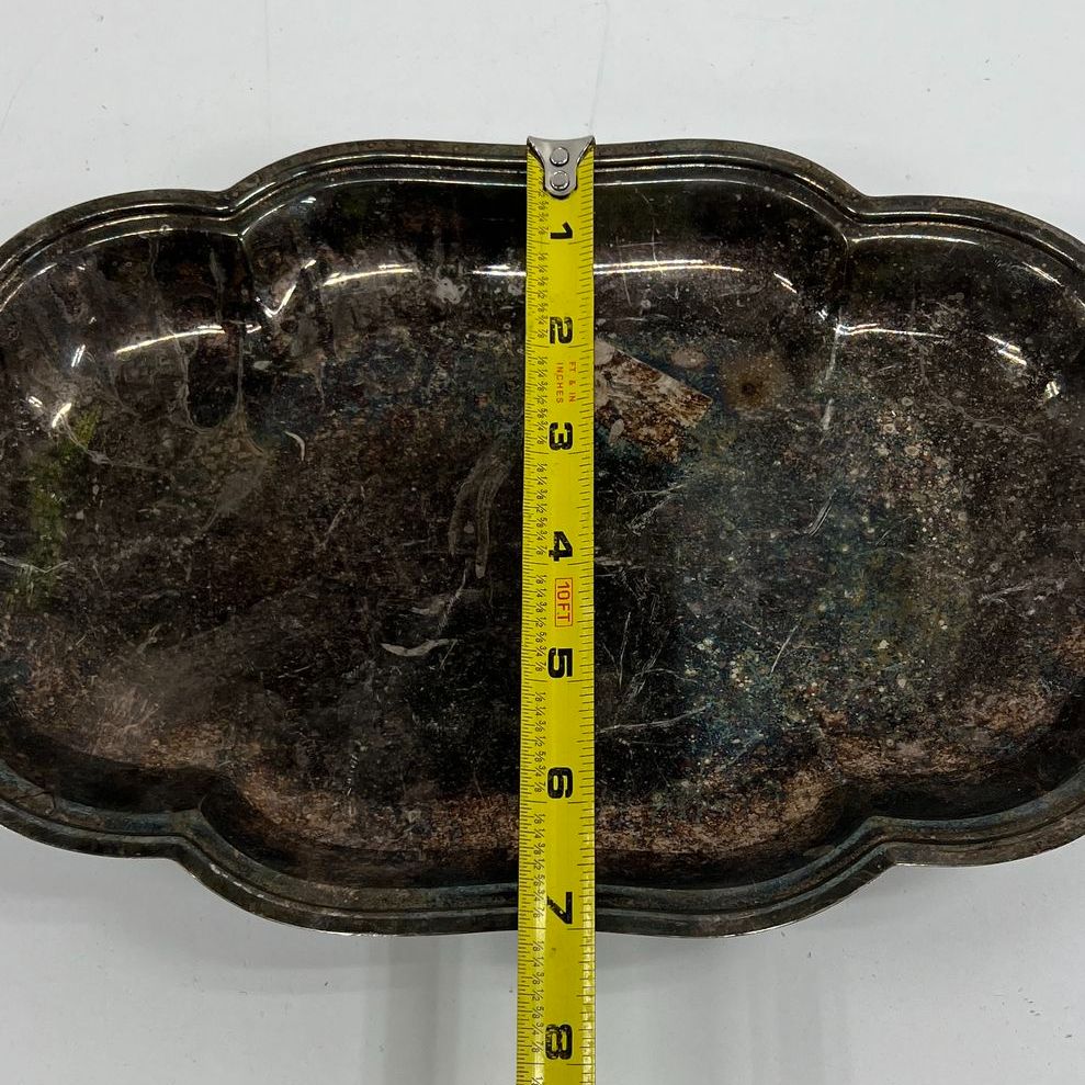 Silver Plated & Silver Soldered Lot Of 3 Serving Items Tray Sugar & Cream