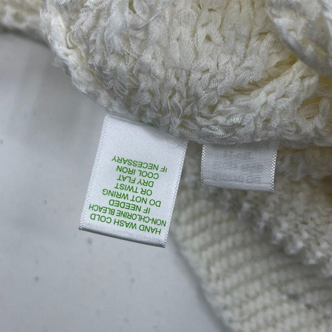 Lilly Pulitzer White Brenton Fringed Open Knit Sweater Women's Large