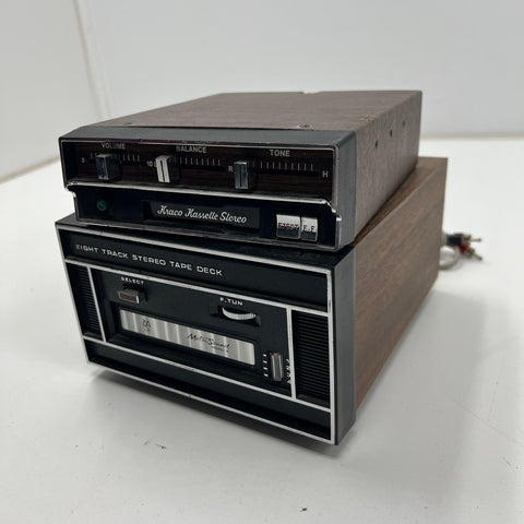 Vintage Kraco Cassette Player & Metro Sound 8-Track Tape Deck Stereo Lot