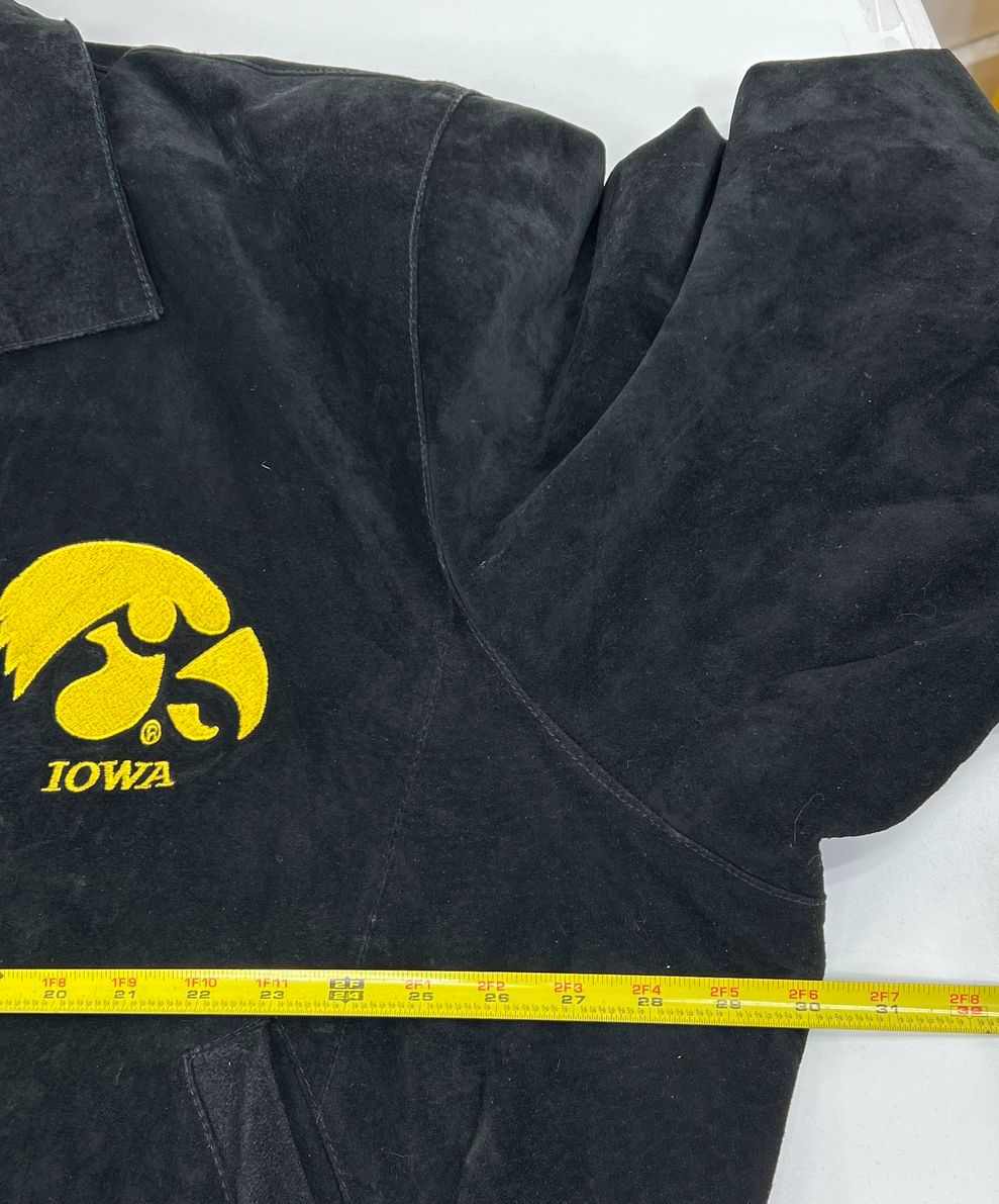 Vintage 90s Varsity Excelled Iowa Hawkeyes Suede Bomber Jacket Mens Size 3X