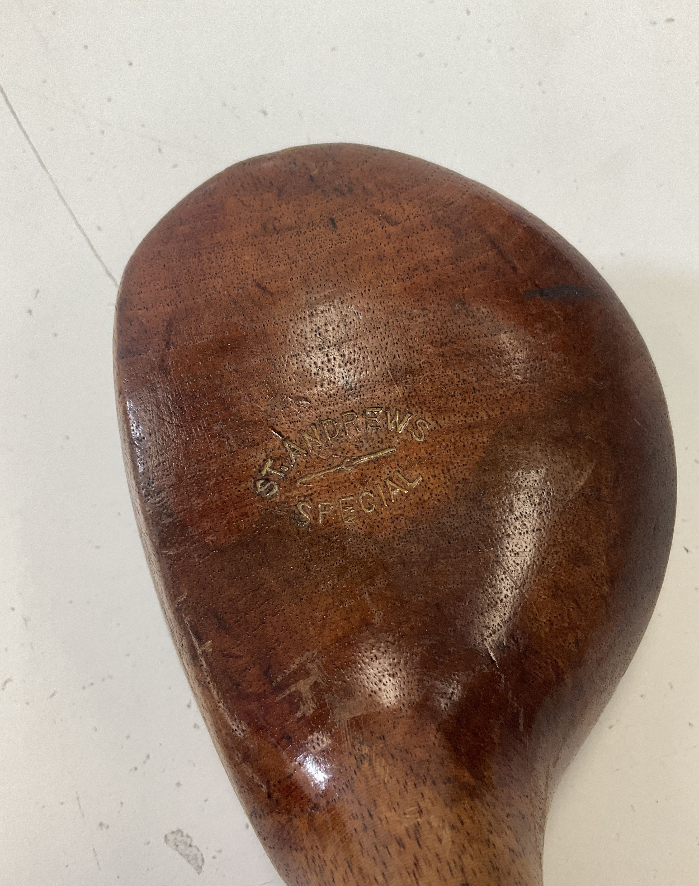 Vintage St. Andrews Special Wooden Golf Driver Leather Wrapped Handle 43" Length