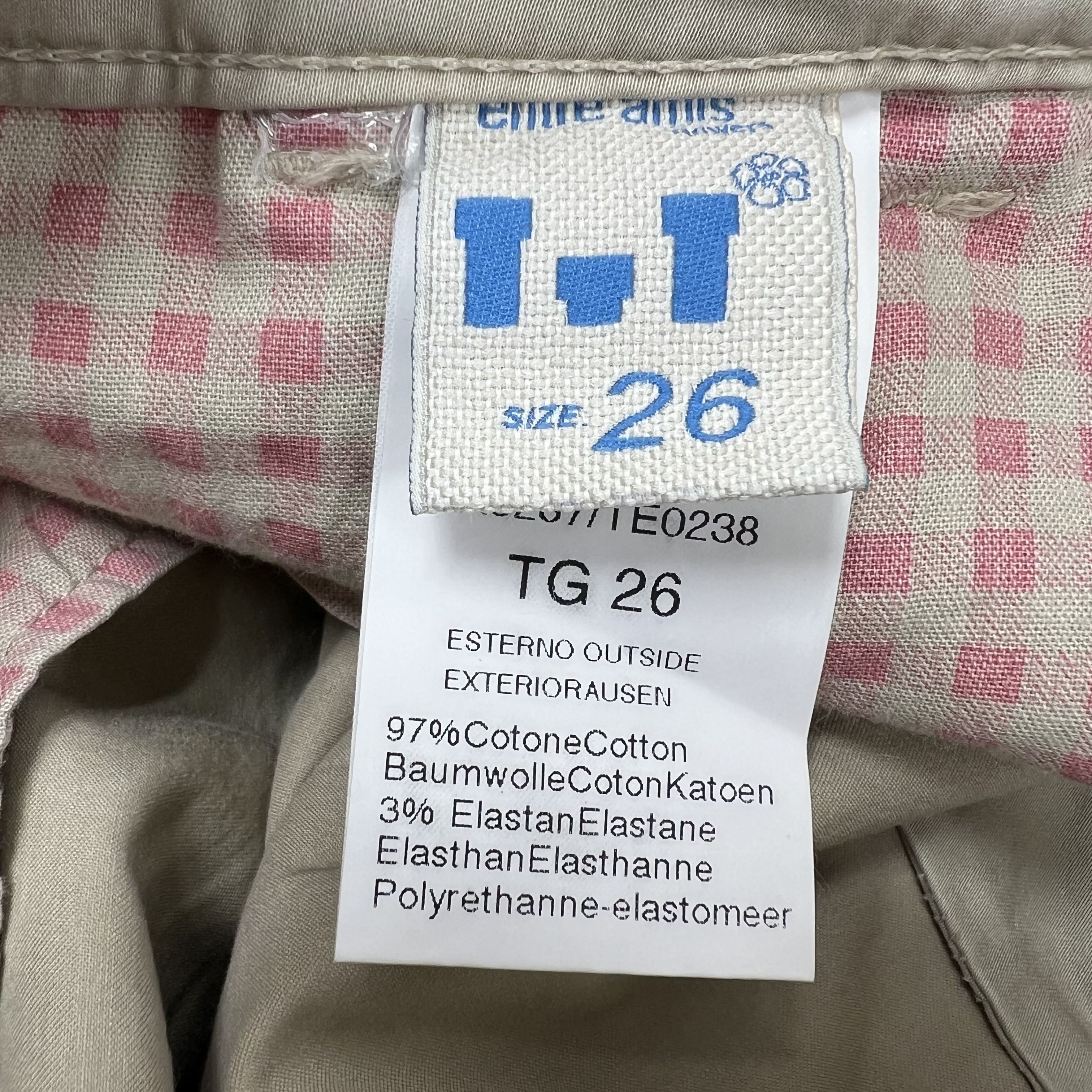 NWT Entre Amis Tan Pleated Cotton Stretch Chino Pants Women's Size 26