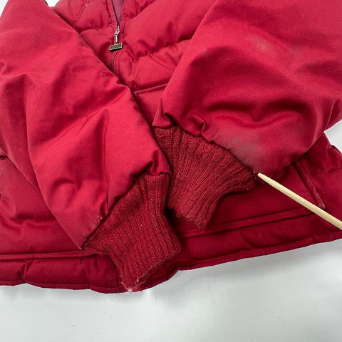 Vintage 80s Walls Burgundy Blizzard-Pruf Down Puffer Jacket Coat Men's 36 S
