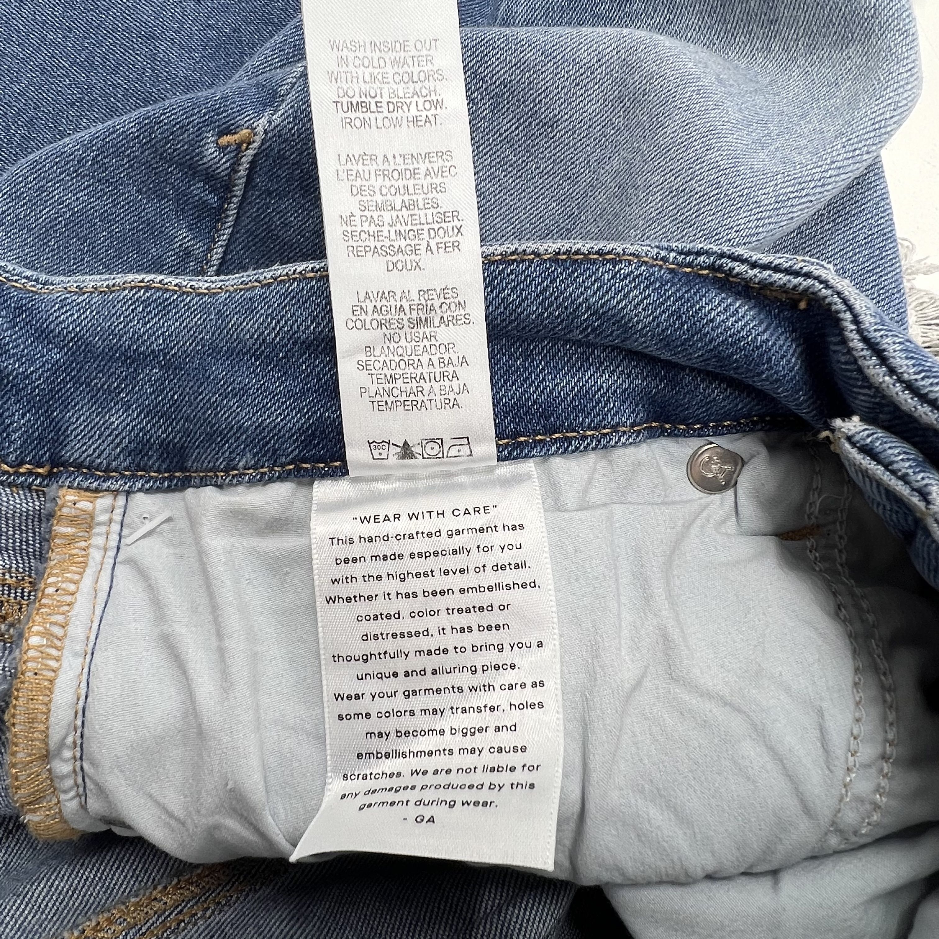 NWT Good American Good Waist Blue Distressed High Rise Skinny Jeans Women's 10