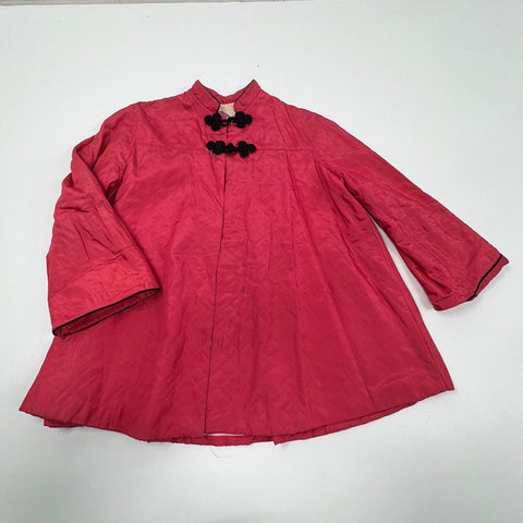 Vintage 50s Evelyn Peters Quilted Bed Jacket Frog Closure Asian Style Loungewear