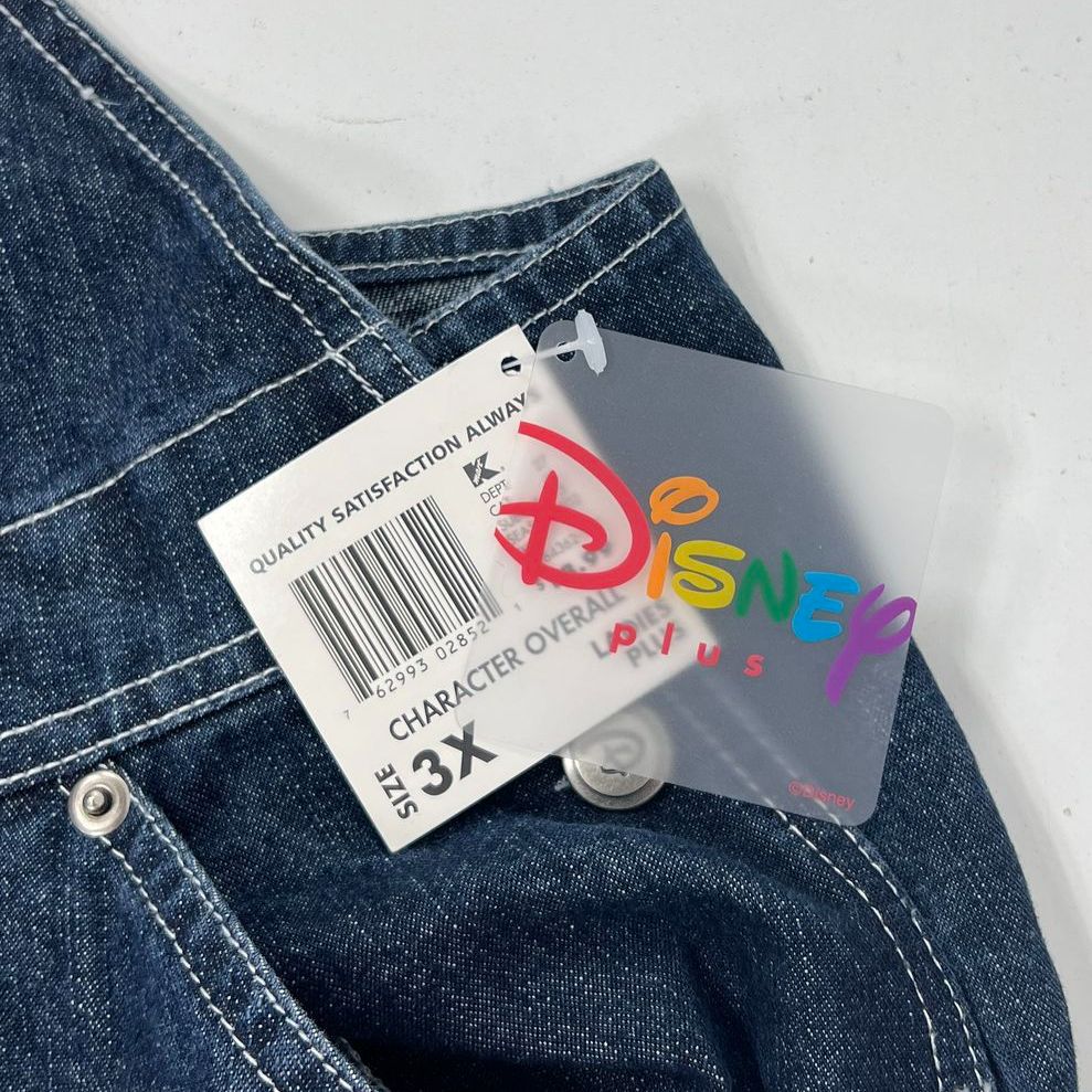 Disney Eeyore Blue Denim Patch Bib Overalls Womens Plus Size 3X