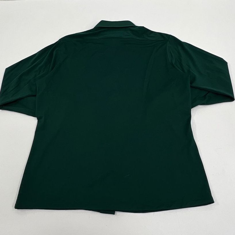Vintage Men's Media Green Long Sleeve Collared Button Up Shirt - Size Large