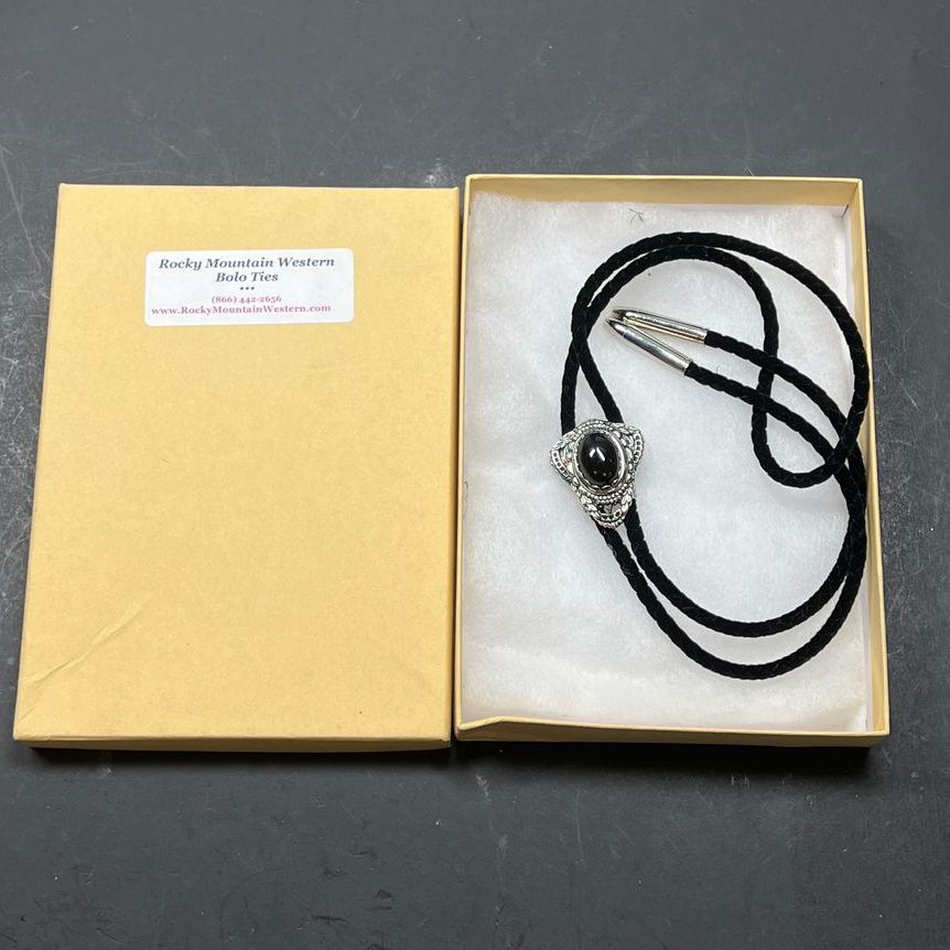 Rocky Mountain Western Black Stone Bolo Tie