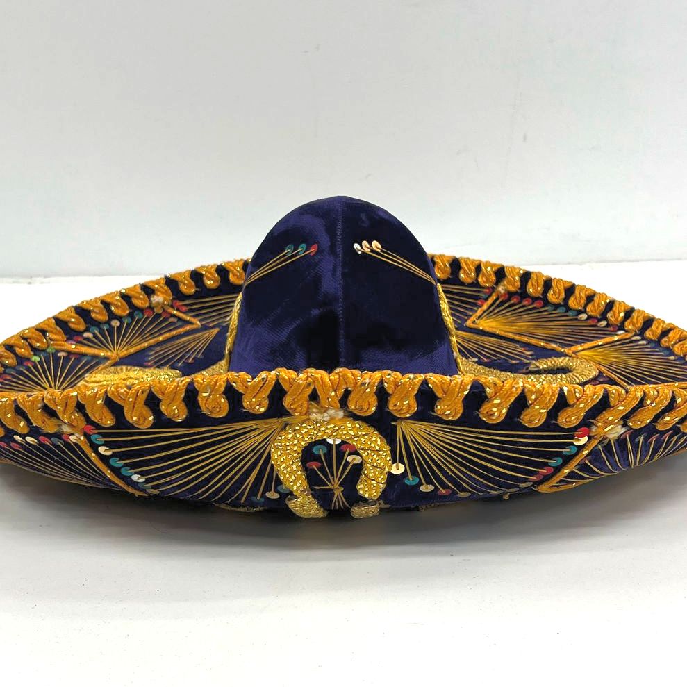 Vintage Men's Pigalle & Callidad Gold Braid Embroidered Velvet Sombrero Lot