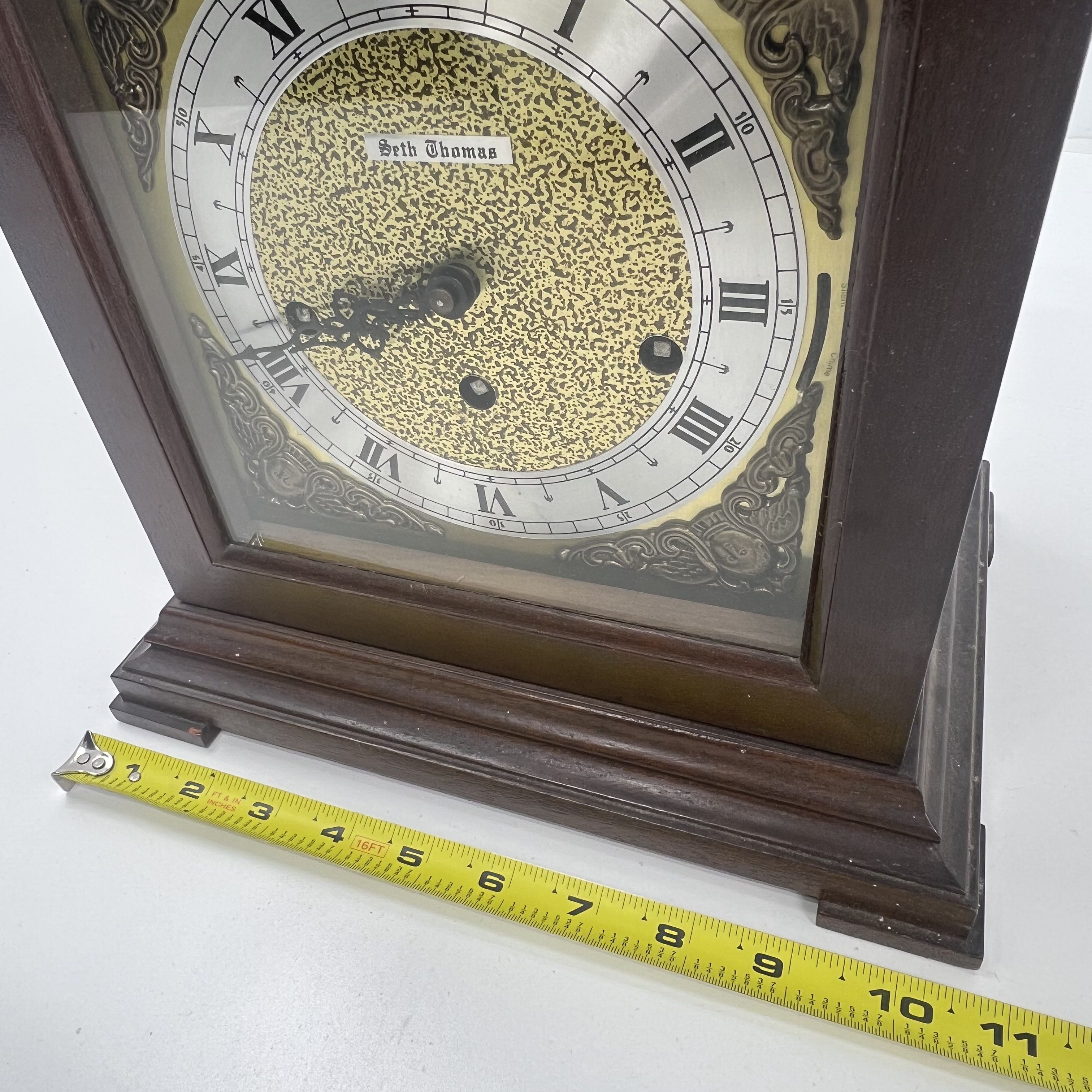 Seth Thomas Legacy 3W Mantle Clock Brown Westminster Chime Model 1314-000