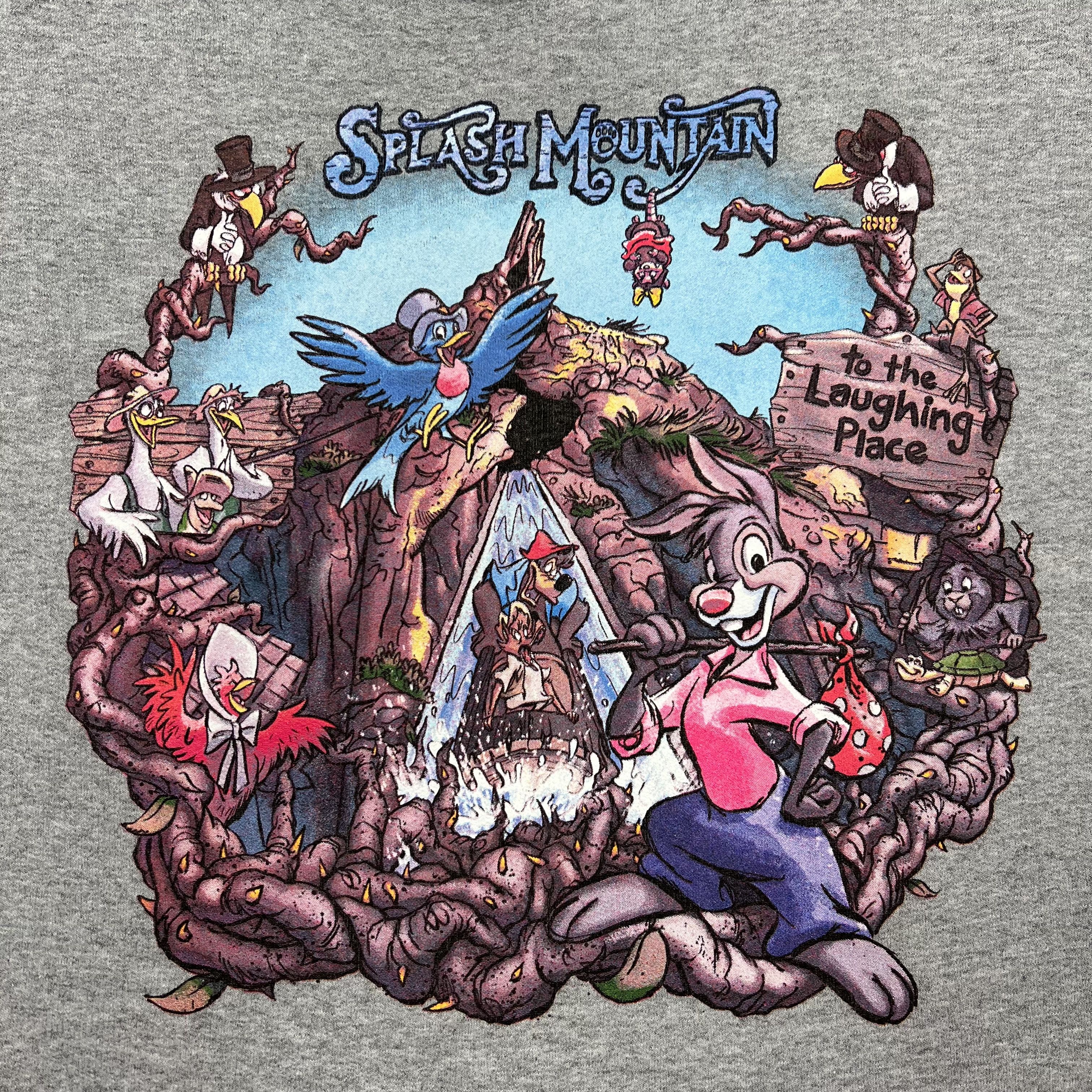 Disney Parks Gray Splash Mountain Graphic Crewneck Sweatshirt Men's 2XL