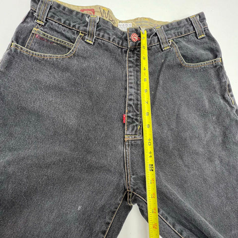 Vintage Y2K Marc Ecko Faded Black Rhino Carpenter Baggy Wide Leg Jeans Men's 36