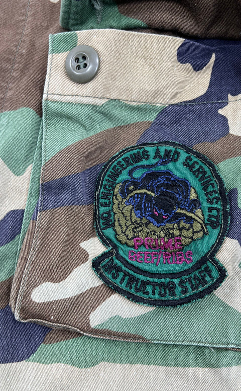 Vintage 80s USAF Woodland Camo BDU Hot Weather Combat Jacket Men's L Regular