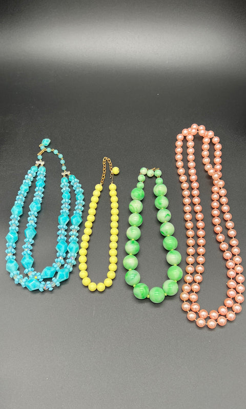 Vintage & Modern Pastel Kawaii Costume Jewelry Lot of 18 Necklace Bracelet