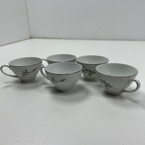Noritake Janette 6604 13-Pc Tea Cup & Saucer Set Creamer Sugar Vintage