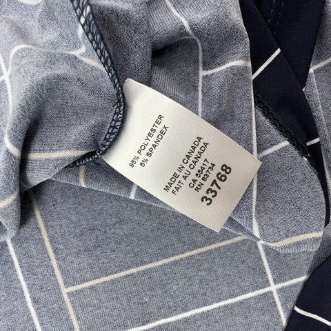 Compli K NWT Navy Blue Geometric Ruched A-Line Dress Women's M