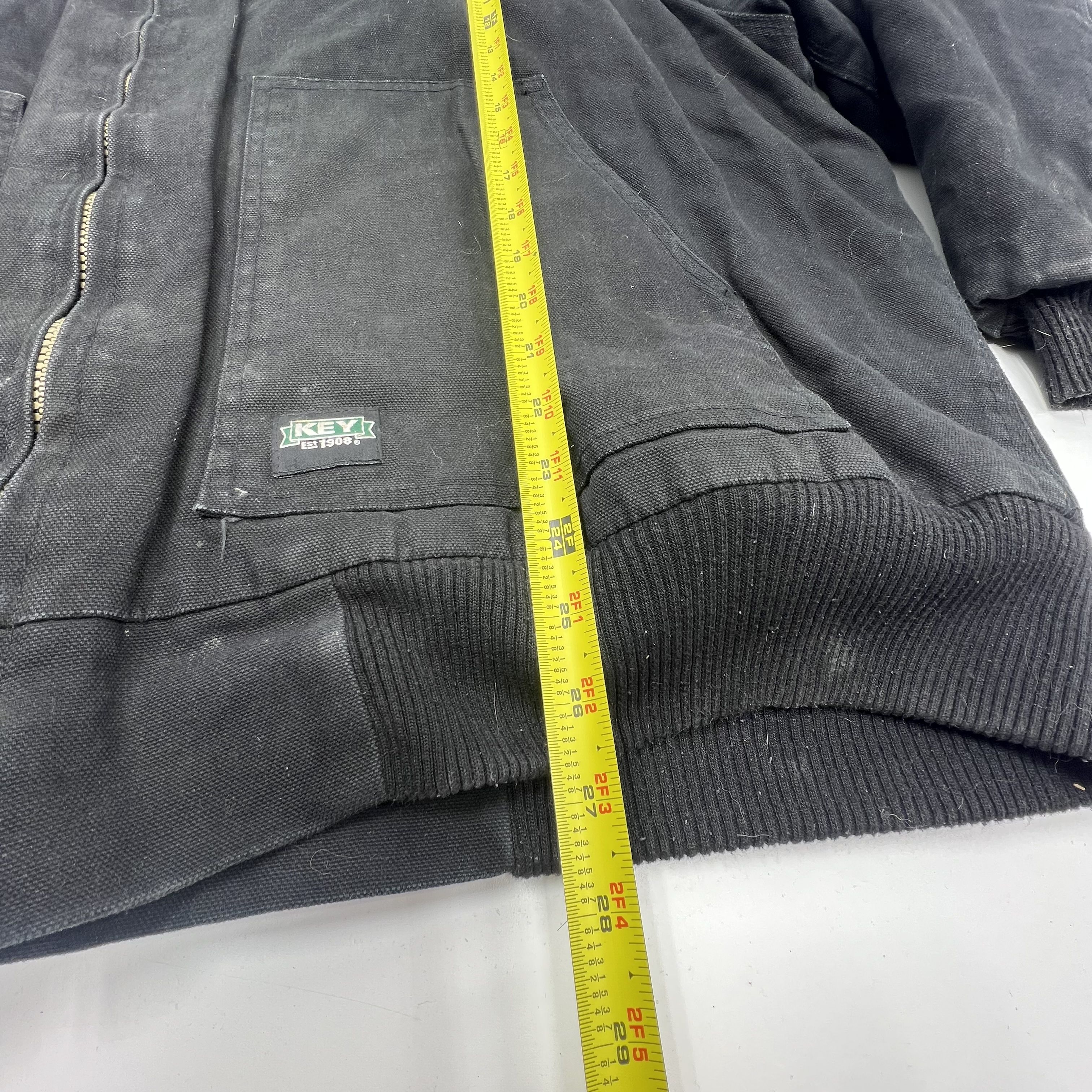 KEY Black Outerwear Jacket Full Zip Men's 3XLT 100% Cotton