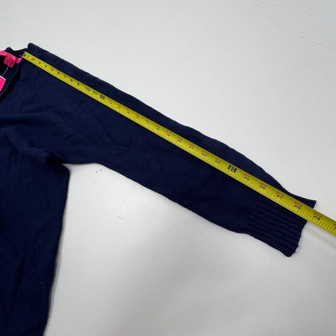 Lilly Pulitzer Mame Sweater Low Tide Navy Metallic Cardigan Women's M NWT