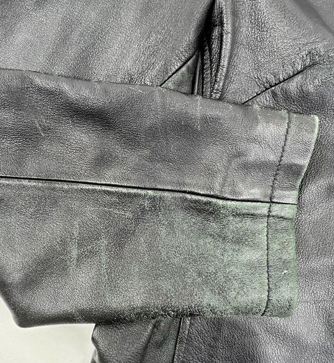 Whet Blu Black Genuine Leather Full Zip Moto Jacket Women's Size XXL