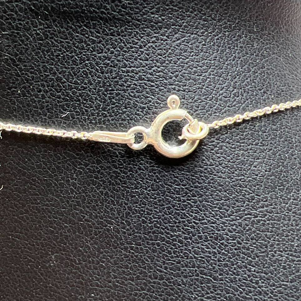925 Sterling Silver Textured Beaded Chain Necklace 1.35g