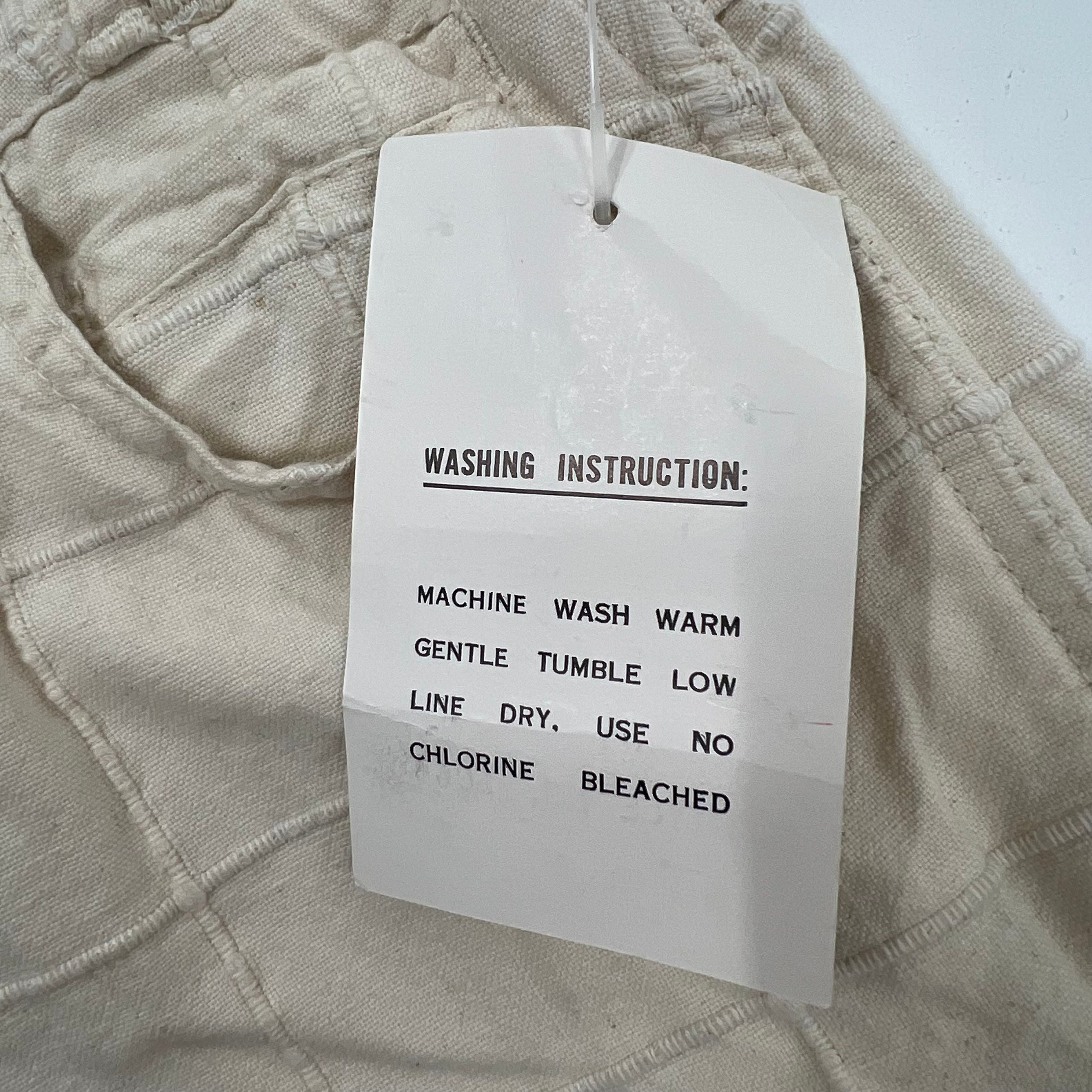 Vintage 70s Modern Juniors Cream Quilted Cotton Wide Leg Capri Pants Womens 5