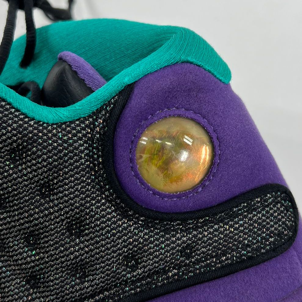 COA Girls' Nike Air Jordan 13 GS Black Atomic Teal Purple Shoes Size 6.5Y