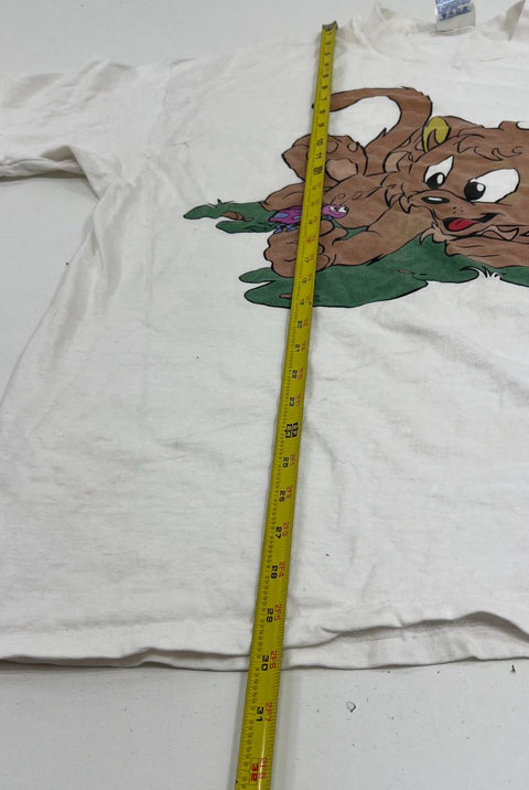 Vintage 90s Kee Kat Paw Island Cartoon Cat T-Shirt Hanes Beefy-T USA Sz XL